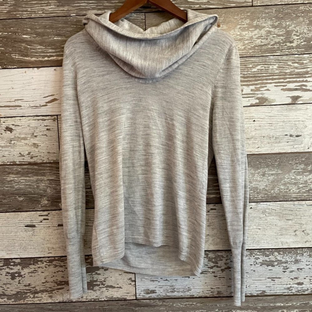 Ann Taylor Heather Grey Cowl Neck Light Weight Women's Winter Sweater